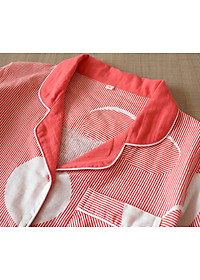 Pijama nữ thô đũi, Đồ bộ mặc nhà mùa hè ngắn tay cho nữ Azuno AZ2992