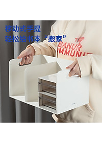 Kệ Giá Sách Kèm Ngăn Kéo Trong Suốt Đa Năng Deli - Sắp Xếp Góc Làm Việc Học Tập Học Sinh Văn Phòng Lưu Trữ Tài Liệu Sách Vở - PK110