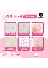 Gối chống trào ngược cho bé Rototo Bebe cao cấp nhập khẩu Hàn Quốc khắc phục tình trạng trào ngược dạ dày trẻ sơ sinh hiệu quả - Loại Cotton cao cấp mềm mại, thấm hút mồ hôi tốt 