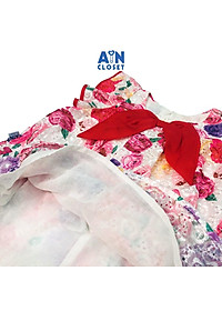Đầm bé gái họa tiết Hoa hồng nơ đỏ voan thêu - AICDBGXPDSMA - AIN Closet