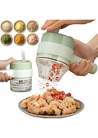 Máy xay mini cầm tay 3 trong 1 (máy xay nghiền tỏi ớt, rau củ, sinh tố;, máy nạo gọt hoa quả; máy cắt sợi, thái lát đồ ăn) dễ dàng vệ sinh