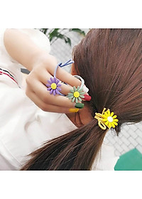 Dây buộc tóc nữ hoa cúc họa mi [Set 10 dây] NASI dễ thương phong cách hàn quốc thun cột tóc nữ co giãn tốt phụ kiện tóc