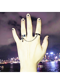 Nhẫn nam nữ hình chữ thập phong cách hip hop thời trang Hàn Quốc