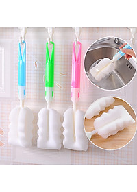 Cây cọ rửa ly cốc, chai lọ, bình sữa bằng mút xốp cán rời có móc treo tiện dụng cho gia đình, quán ăn, cà phê - Dụng cụ rửa ly cốc nhỏ gọn tiện dụng
