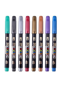 Set 8 Màu Bút lông Marker 2mm kim loại lấp lánh dựa trên nước ,Bút Nghệ Thuật Cho Học Sinh, BAOKE/MP570