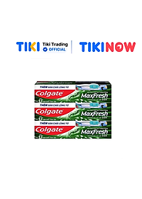 Bộ 3 Kem đánh răng Maxfresh Bamboo Charcoal 225g kèm bàn chải lông tơ phủ than