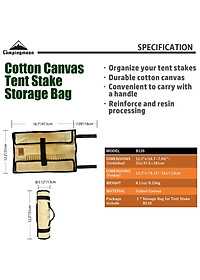 Đồ cắm trại túi đựng cọc lều campoutvn campingmoon campoutvn du lịch dã ngoại glamping sang trọng vải dày gấp gọn tiện lợi A254