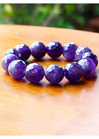 Vòng thạch anh tím hạt đa giác size 16mm mệnh hỏa. thổ - Ngọc Quý Gemstones
