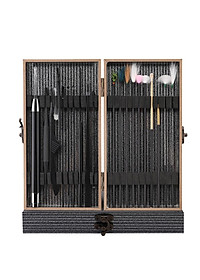 Bộ lấy Ráy Tai,Dụng Cụ Lấy Ráy Tai Massa Tai 20 Món Hộp Gỗ Mun,Tích Hợp Lấy Ráy Tai Có Đèn Cao Cấp