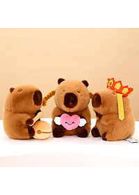Thú nhồi bông capybara gõ mõ ngộ nghĩnh - Size 35cm - Quà tặng gấu bông chuột lang nước dành cho người cần tịnh tâm.