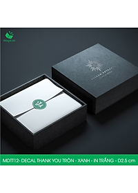 MDTT12 - D2.5cm - 50 Sticker Thank you, decal Thank you tròn dán hộp carton, tem cám ơn, nhãn dán cảm ơn trang trí gói hàng