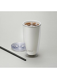 Ly nhựa 2 lớp Lock&Lock HAP507 750ml - Hàng chính hãng, có ống hút, có nắp đậy - Tặng kèm cọ rửa