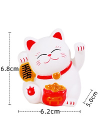 Mèo Thần Tài May Mắn 7cm Nhựa Silicon