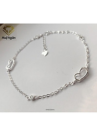 Lắc chân bạc Ý 925 Huệ Ngân - Tim xinh đính đá RYBJ50041