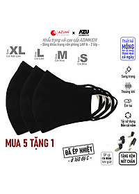 Khẩu trang vải Azumikichi màu đen, khẩu trang thời trang cao cấp sang trọng