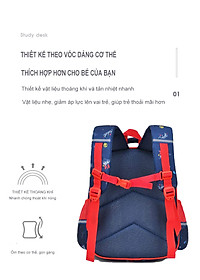Balo học sinh cấp 1 cặp sách trẻ em đi học tiểu học lớp 1 lớp 2 cho bé trai gái Bibobaby 1413
