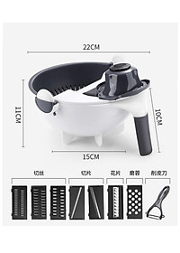 Rổ bào rau củ quả 9 trong 1 thông minh - dụng cụ chế biến thực phẩm cắt thái bào sợi đa năng GD149-Ro901