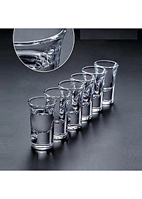 Bộ 6 Ly Uống Rượu Nhỏ 35ML Cao Cấp - Bộ 6 Chén Thủy Tinh Đế Dày Sáng Bóng - Cốc Uống Rượu Làm Từ Thủy Tinh Cao Cấp, Độ Tinh Khiết Cao, Siêu Trong
