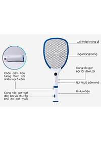 Vợt bắt muỗi điện tử Model: VBM RD.02