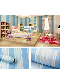 Giấy dán tường Sọc trắng xanh WP0050