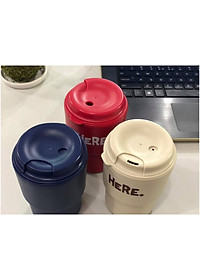Combo cốc giữ nhiệt có nắp xoay Here 320ml + set 150 chiếc ống hút φ5x180mm - made in Japan