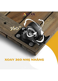Đế Lót Chậu Cây Có Bánh Xe Cao Cấp ANKAN Hình Vuông Màu Đen 35x35Cm, Tải trọng 150 Kg, Di Chuyển Chậu Cây Nặng Dễ Dàng, Êm Ái