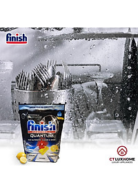 Viên rửa chén bát Finish Quantum Ultimate 60 viên hương chanh [14 chức năng, rẻ vô địch]
