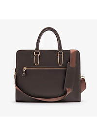 Cặp Da Nam Công Sở Túi Xách GENCE CTS08 Da Bò Cao Cấp Màu Nâu Có Dây Đeo Vai