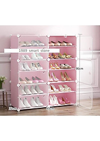  - TỦ NHỰA ĐỂ GIÀY DÉP KIỂU MỚI 12 Ô (chia ô) CỬA TRẮNG TRONG