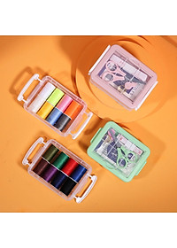 Bộ Hộp Kim Chỉ May Vá Đa Năng Gia Đình 3 Tầng Đa Năng- Kim Khâu, Chỉ, Kéo, Thước Dây, Đủ Size Màu Mini Giao Màu Ngẫu Nhiên