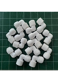 Co vuông ren ngoài phi 21 ra dây 10mm - co cút máy lọc nước - nhựa an toàn - không ố vàng