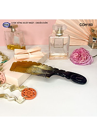 Lược Sừng Vân Nưa Chuôi Cuốn (Size: XL-20cm) Họa Tiết Uốn Lượn Sắc Sảo, Chăm sóc tóc - COH160