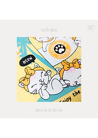 Đầm Cho Bé Gái Miss Meow Tới Size Đại. Váy Cotton Thun Hè Trẻ Em In Hình Mèo 3-11