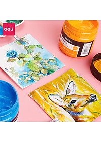 Màu bột Gouache 100ml cao cấp dạng hũ Deli - Tô đất sét, đất nặn tự khô - Siêu mịn, tươi sáng, dễ sử dụng - Nhiều màu sắc - 73888