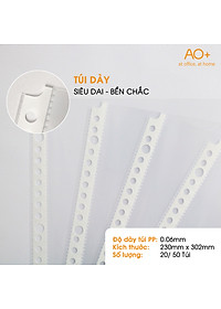 Bìa Lỗ (Túi Sơ Mi) A4, AO+, Dày 0.06 mm, 30 lỗ (Xấp 20/50 Cái)