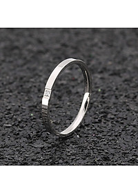 Nhẫn Nữ Đính1 Viên Đá Chìm Chất Liệu Thép Titan Ko Rỉ Ko Dị Ứng TT 0411