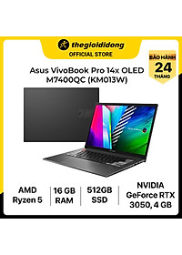 Laptop Asus M7400QC R5 5600H/16GB/512GB/4GB RTX3050/14″Q/90Hz/Win11/(KM013W)/Đen – Hàng chính hãng