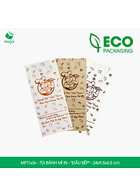 Combo 100 Túi bánh mì 24x9.5x4.5 cm - In sẵn họa tiết ĐẦU BẾP - Bao bánh mì Túi giấy thực phẩm an toàn