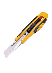 Dao Rọc Giấy Deli, Cao Su Mềm Kèm Hộp Lưỡi Dao, Loại 8 Lưỡi Tách Rời, Vàng - 1 Cái - E2068