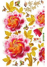 Decal dán tường hoa thược dược SK9334