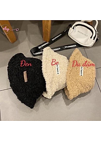 Mũ Bucket lông cừu phong cách Hàn Quốc hót hít