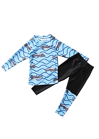 Đồ Bơi Bé Trai Tay Dài Che Nắng Họa Tiết Cá Mập Xám BB040 MayHomes Thun Lạnh Co Giãn Và Không Phai Màu