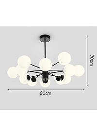 Đèn chùm ALIGA cao cấp hiện đại loại 12 bóng trang trí nội thất sang trọng - Kèm bóng LED chuyên dụng.