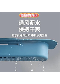 Kệ Nhựa Dài Gấp Gọn Điều Chỉnh Được Kích Thước Phù Hợp Với Bồn Rửa Chén Nhà Bạn , Có Giá Treo Khăn- Chính Hãng GROFA 