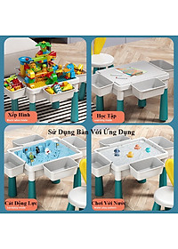 Trọn bộ đồ chơi lắp ghép sáng tạo cho bé trai và bé gái có kèm bàn và ghế ngồi, chất liệu nhựa ABS cứng cáp dày dặn - Đồ chơi phát triển trí não cho bé yêu