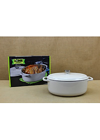 Nồi Gang Phủ Men Oval Lodge - Màu Trắng 6.6L