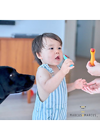 Bộ thìa nĩa tập ăn silicon cho bé Palm Grasp Marcus & Marcus, từ 12 tháng