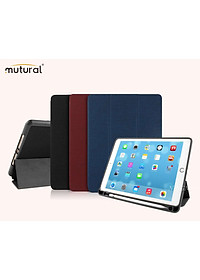 Bao da iPad pro 11 inh 2018 hiệu Mutural có khay để bút_ Màu đen_ hàng nhập khẩu