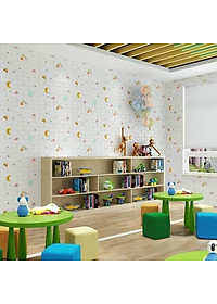 Bộ 15 Tấm Xốp Dán Tường Hoạt Hình Cầu Vòng Dễ Thương, Kích Thước 70cm x 77cm