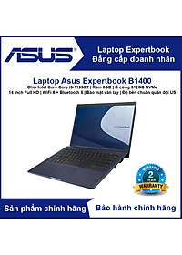 Laptop Asus ExpertBook B1400 – B1400CEAE-EK3724 (Chip Intel Core i5-1135G7 | RAM 8GB | SSD 256GB NVMe | 14′ Full HD | Bảo mật vân tay | Bảo mật TPM…